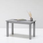 Tavolino da salotto in legno Massello verniciato Grigio chiaro - 2 Dimensioni disponibili-0