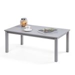Tavolino da salotto in legno Massello verniciato Grigio chiaro - 2 Dimensioni disponibili-87999