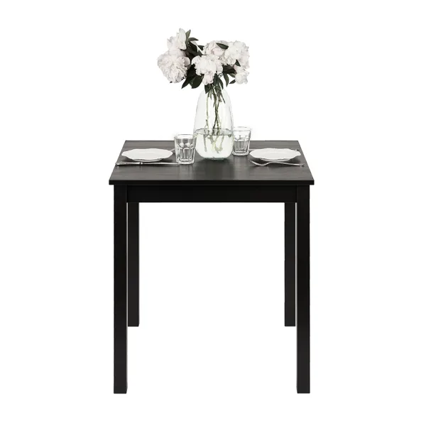 Tavolo in legno Massello Quadrato verniciato Nero - Dimensioni 68 x 68 x 75 h. cm-0