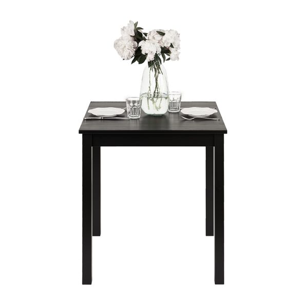 Tavolo in legno Massello Quadrato verniciato Nero - Dimensioni 68 x 68 x 75 h. cm-0