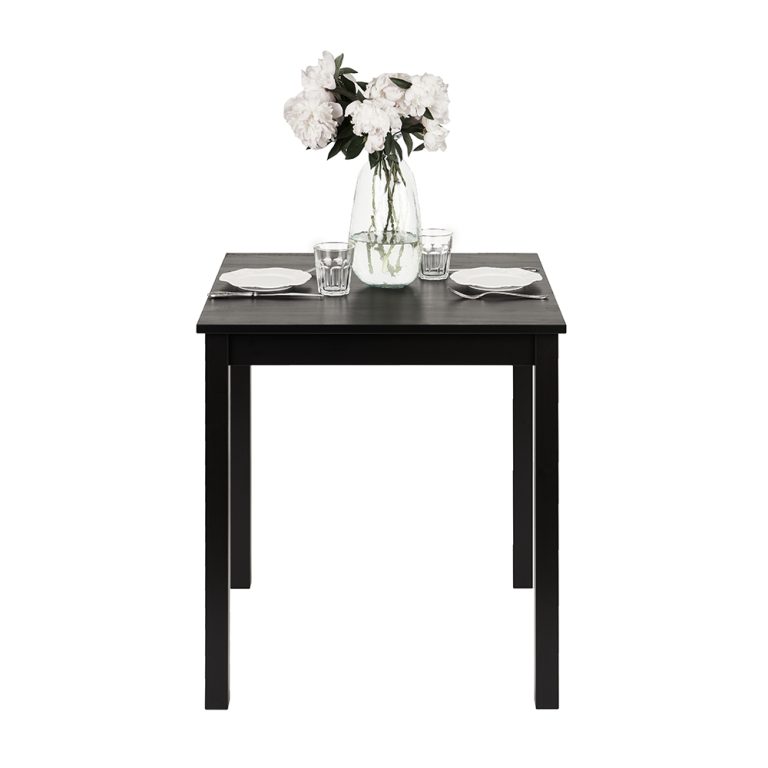 Tavolo in legno Massello Quadrato verniciato Nero - Dimensioni 68 x 68 x 75 h. cm-0