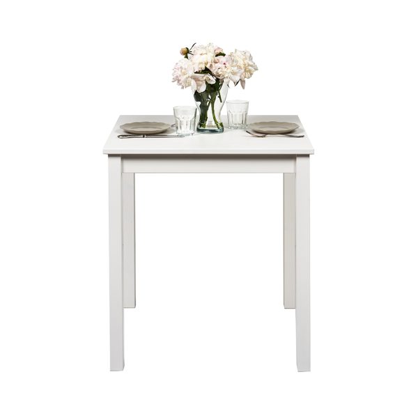 Tavolo in legno Massello Quadrato verniciato Bianco - Dimensioni 68 x 68 x 75 h. cm-0