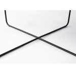 Tavolino da salotto in legno Massello di Rovere ALBERT con gambe in metallo nero verniciato - Ø 80 cm x 41 h. cm-88050