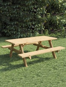 Tavolo Picnic in Legno EXCELLENT 220 x 155 cm - con Panche Pieghevoli - immagine 2