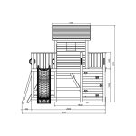 Parco Giochi in Legno Autoclavato Fungoo MARS Torre con Altalene e Scivolo-89538