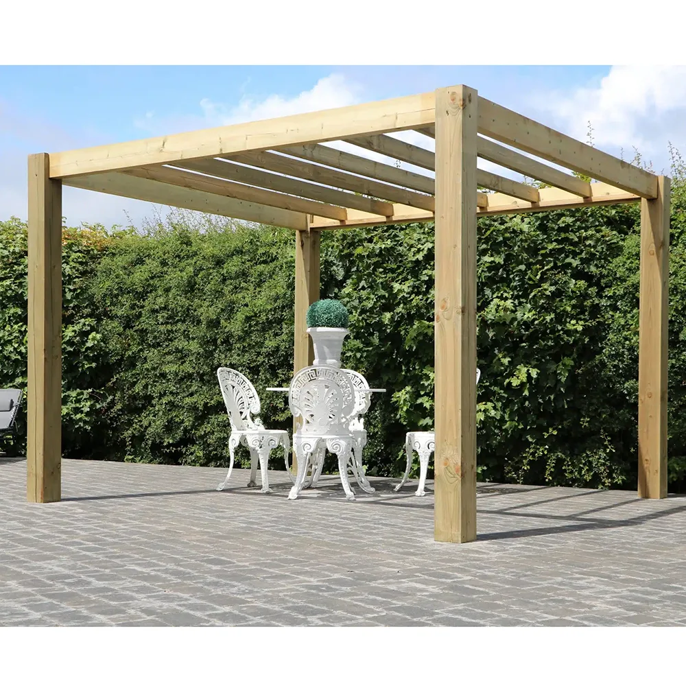 Onlywood Pergola autoportante MODERN STRONG in Legno Pino Trattato per Coperture Extra Pesanti - ANCHE SU MISURA