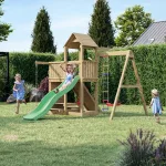 Parco Giochi in Legno Autoclavato Fungoo ACTIVER con Scivolo e Altalena - foto 5