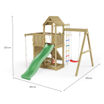 Parco Giochi in Legno Autoclavato Fungoo ACTIVER con Scivolo e Altalena-89507