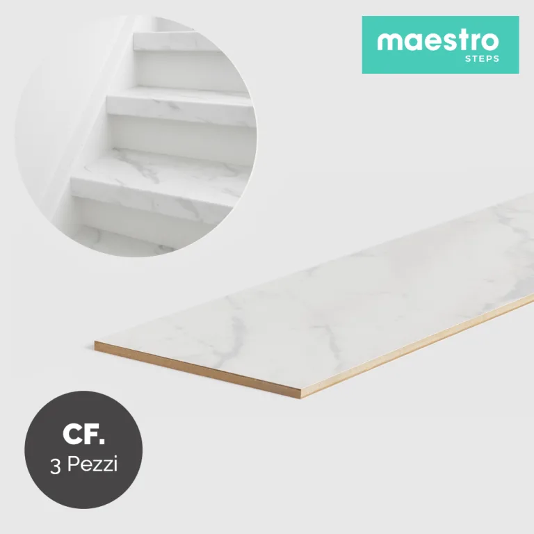 ALZATE MARMO BIANCO Rivestimento per Scale Interne - Confezione 3 Pezzi -0