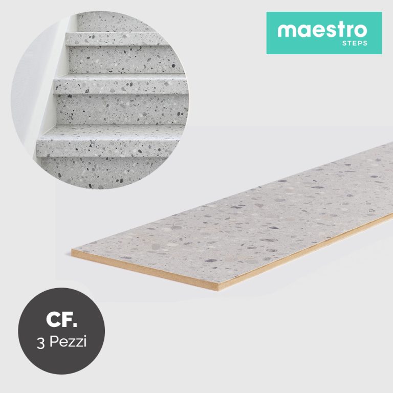 ALZATE TERRAZZO GREY Rivestimento per Scale Interne - Confezione 3 Pezzi -0