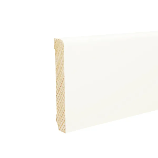 Campione Battiscopa Legno BIANCO Laccato RAL 9010 - 82 x 13 mm-0