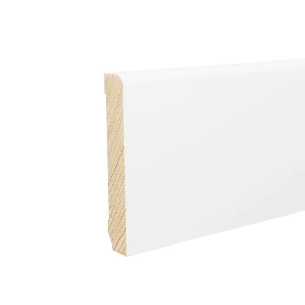 Campione Battiscopa Legno BIANCO Laccato RAL 9016 - 82 x 13 mm-0