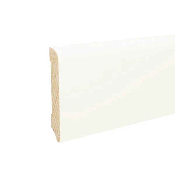 Campione Battiscopa Legno BIANCO Laccato RAL 9010 - 70 x 10 mm-0