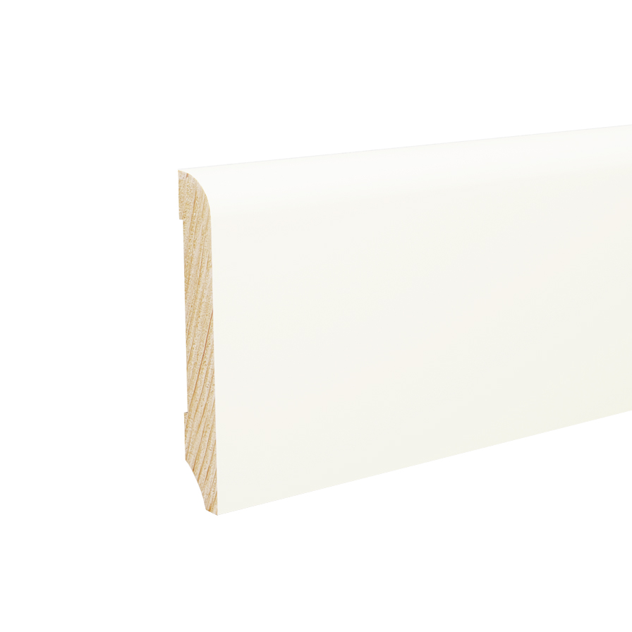 Campione Battiscopa Legno BIANCO Laccato RAL 9010 - 70 x 10 mm-0