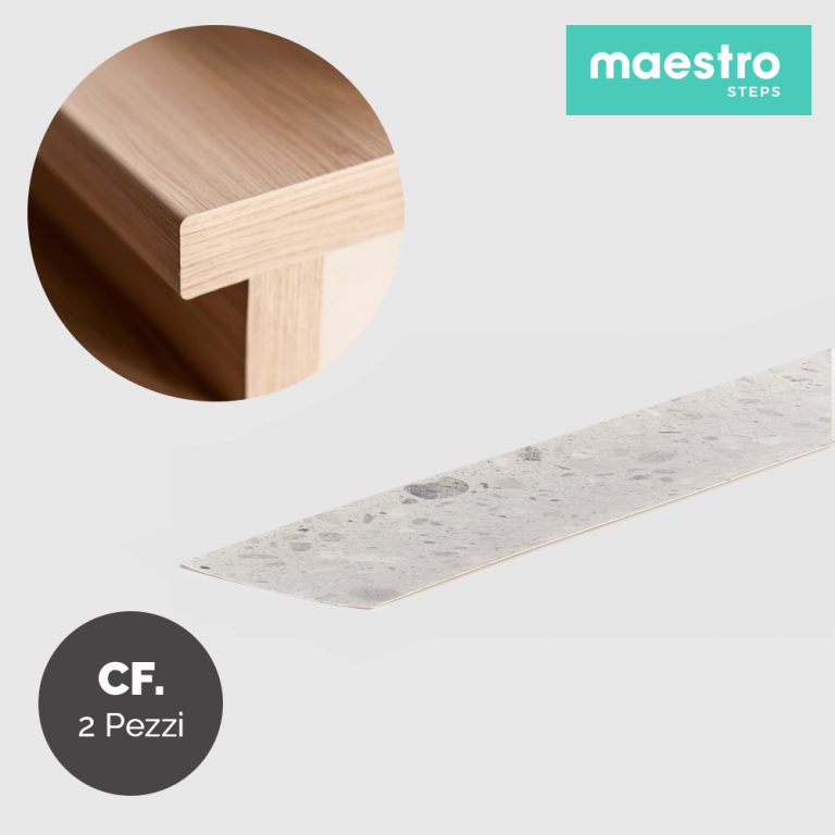 BORDO DI FINITURA TERRAZZO GREY Rivestimento per Scale Interne - Confezione 2 Pezzi-0