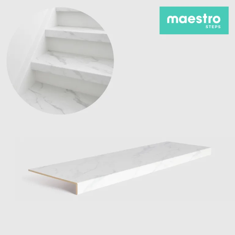 GRADINO MARMO BIANCO Rivestimento Scale Interne Fai da te - Larghezza max 100 cm-0