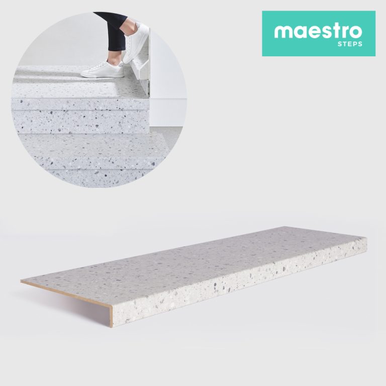 GRADINO TERRAZZO GREY Rivestimento Scale Interne Fai da te - Larghezza max 130 cm-0