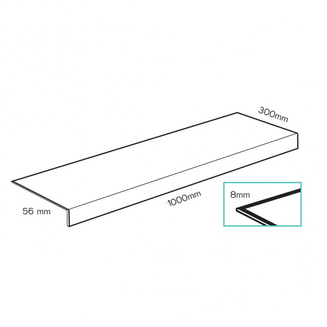 GRADINO TERRAZZO GREY Rivestimento Scale Interne Fai da te - Larghezza max 100 cm-89305