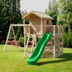Parco Giochi in Legno Autoclavato Fungoo MOONLIGHT Torre con Altalene e Scivolo - foto 7