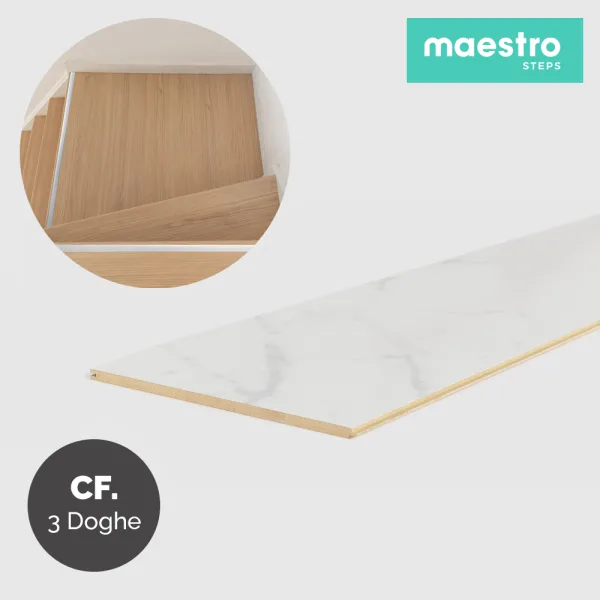 PIANEROTTOLO MARMO BIANCO Rivestimento per Scale Interne - Confezione 1,38 MQ-0