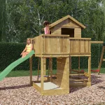 Parco Giochi in Legno Autoclavato Fungoo PLUTO Torre con Altalene e Scivolo - foto 5