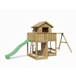 Parco Giochi in Legno Autoclavato Fungoo PLUTO Torre con Altalene e Scivolo - foto 7