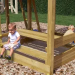 Parco Giochi in Legno Autoclavato Fungoo PLUTO Torre con Altalene e Scivolo - foto 9