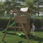 Parco Giochi in Legno Autoclavato Fungoo BOOMER con Scivolo e Altalene - foto 6