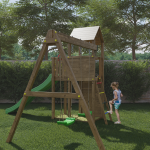 Parco Giochi in Legno Autoclavato Fungoo BOOMER con Scivolo e Altalene-89526