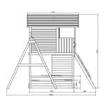 Parco Giochi in Legno Autoclavato Fungoo MOONLIGHT Torre con Altalene e Scivolo - foto 4