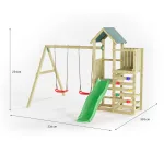 Parco Giochi in Legno Autoclavato Fungoo CHESTER con Scivolo e Altalene - foto 4