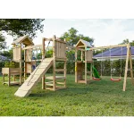Parco Giochi in Legno Autoclavato Fungoo OPTIMIZER Torre con Altalene e Scivolo - foto 6