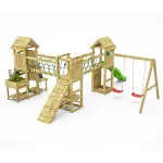 Parco Giochi in Legno Autoclavato Fungoo OPTIMIZER Torre con Altalene e Scivolo - foto 5