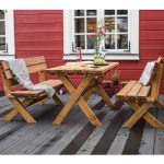 Set tavolo e sedie da giardino ATENE in legno trattato color Noce - Extra Spessore 4,2 cm-0