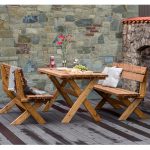 Set tavolo e sedie da giardino ATENE in legno trattato color Noce - Extra Spessore 4,2 cm-89700