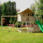 Parco Giochi in Legno Autoclavato Fungoo SUNSHINE Torre con Altalene e Scivolo-89592