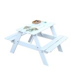 Tavolo Picnic per Bambini in Legno Modello MINI verniciato bianco - 80 x 40 x 56 h cm-89924