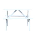 Tavolo Picnic per Bambini in Legno Modello MINI verniciato bianco - 80 x 40 x 56 h cm-89926