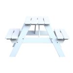 Tavolo Picnic per Bambini in Legno Modello MINI verniciato bianco - 80 x 40 x 56 h cm-89927