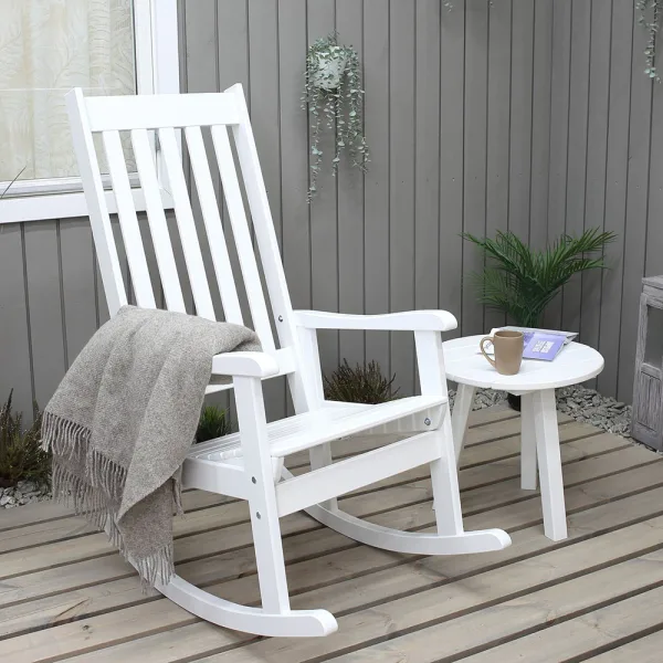 Sedia a dondolo da esterno Modello SAVANA 57 x 89 x 45/120 h. cm - Verniciato Bianco-0
