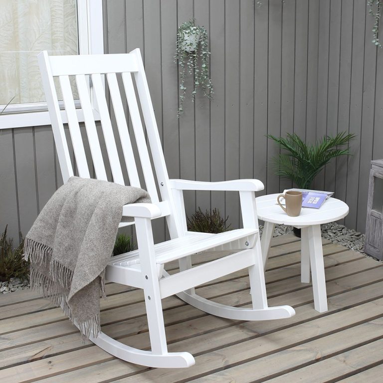 Sedia a dondolo da esterno Modello SAVANA 57 x 89 x 45/120 h. cm - Verniciato Bianco-0