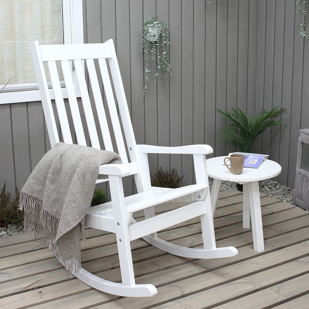 Sedia a dondolo da esterno Modello SAVANA 57 x 89 x 45/120 h. cm - Verniciato Bianco-0 Sedia a dondolo da esterno Modello SAVANA 57 x 89 x 45/120 h. cm - Verniciato Bianco-0