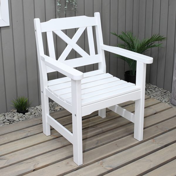 Poltrona da giardino in legno Modello BOLMEN 57 x 61 x 43/88 h. cm - Verniciato Bianco-0