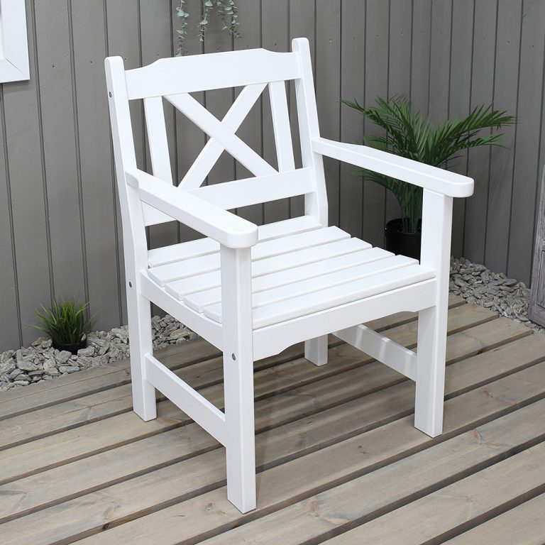 Poltrona da giardino in legno Modello BOLMEN 57 x 61 x 43/88 h. cm - Verniciato Bianco-0