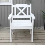 Poltrona da giardino in legno Modello BOLMEN 57 x 61 x 43/88 h. cm - Verniciato Bianco - foto 2