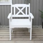 Poltrona da giardino in legno Modello BOLMEN 57 x 61 x 43/88 h. cm - Verniciato Bianco-90047
