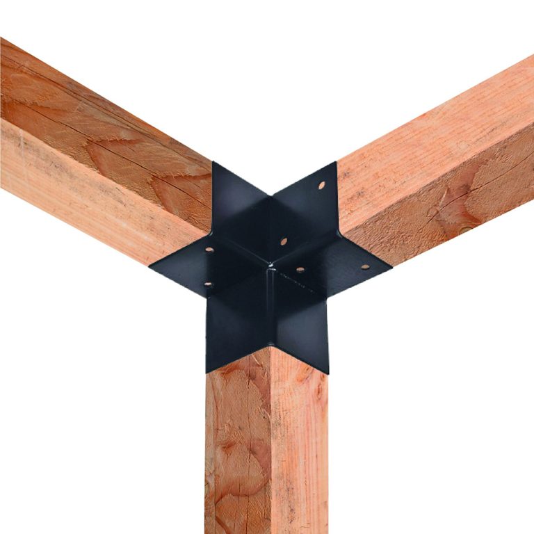 Connettore a 3 vie in Acciaio Zincato Nero per listelli 15 x 15 cm-0