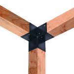 Connettore a 3 vie in Acciaio Zincato Nero per listelli 12 x 12 cm-0