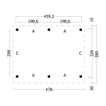 Pergola modulare in legno di Douglas OSLO L - set base 478 x 380 cm-90134