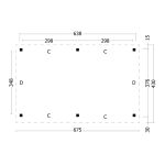 Pergola modulare in legno di Douglas OSLO XL - set base 675 x 430 cm-90147
